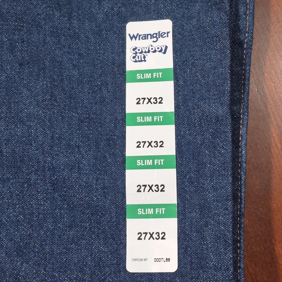 Wrangler 936 Cowboy Cut Slim Fit Jeans Men's‎ 27x32, Indigo Blue, 100% Cotton - Picture 6 of 8